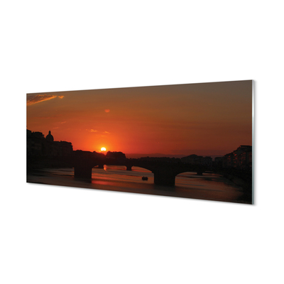 Tableaux sur verre acrylique Coucher de soleil italie rivière