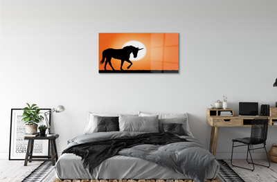 Tableaux sur verre acrylique Sunset unicorn