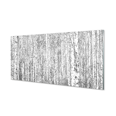 Tableaux sur verre acrylique Forêt de noir et blanc