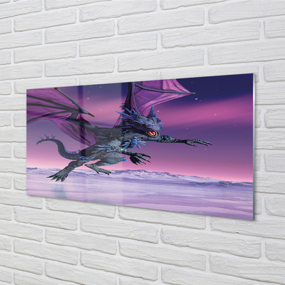 Tableaux sur verre acrylique Dragon ciel coloré