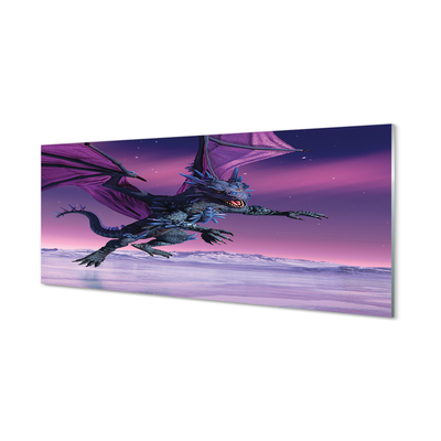 Tableaux sur verre acrylique Dragon ciel coloré