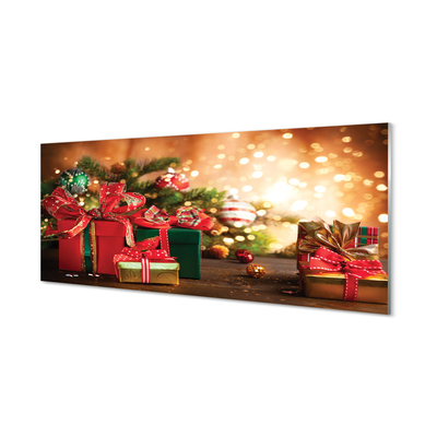 Tableaux sur verre acrylique Cadeaux décorations de noël lumières