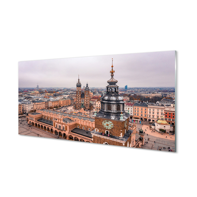 Tableaux sur verre acrylique Cracovie panorama des églises d'hiver