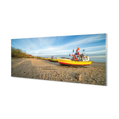 Tableaux sur verre acrylique Bateaux gdańsk plage de la mer