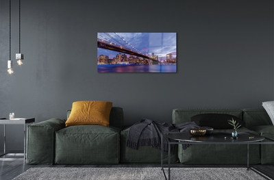 Tableaux sur verre acrylique La plupart des gratte-ciel coucher de soleil