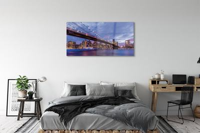 Tableaux sur verre acrylique La plupart des gratte-ciel coucher de soleil