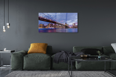 Tableaux sur verre acrylique La plupart des gratte-ciel coucher de soleil