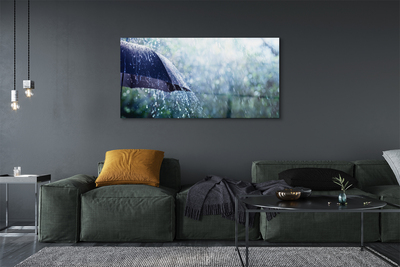 Tableaux sur verre acrylique Gouttes de pluie parapluie