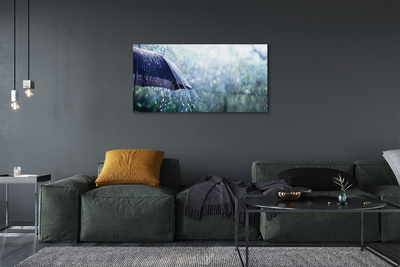 Tableaux sur verre acrylique Gouttes de pluie parapluie