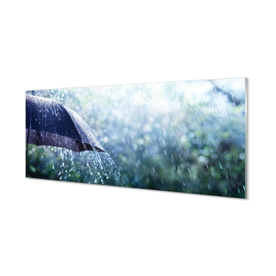 Tableaux sur verre acrylique Gouttes de pluie parapluie