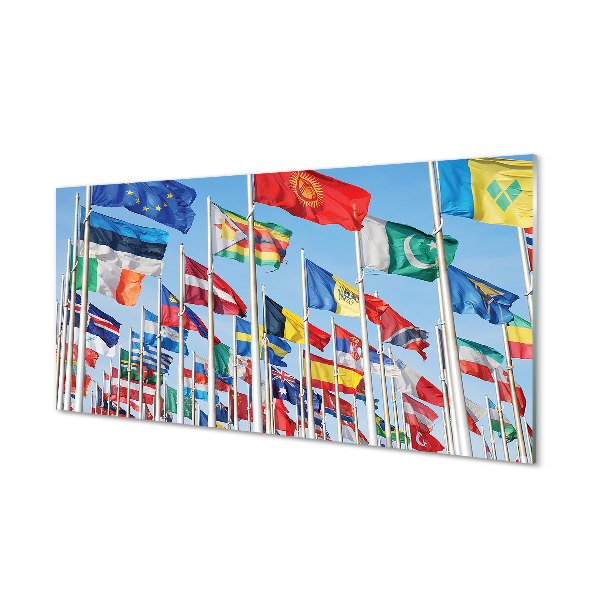 Tableaux sur verre acrylique Beaucoup de drapeaux
