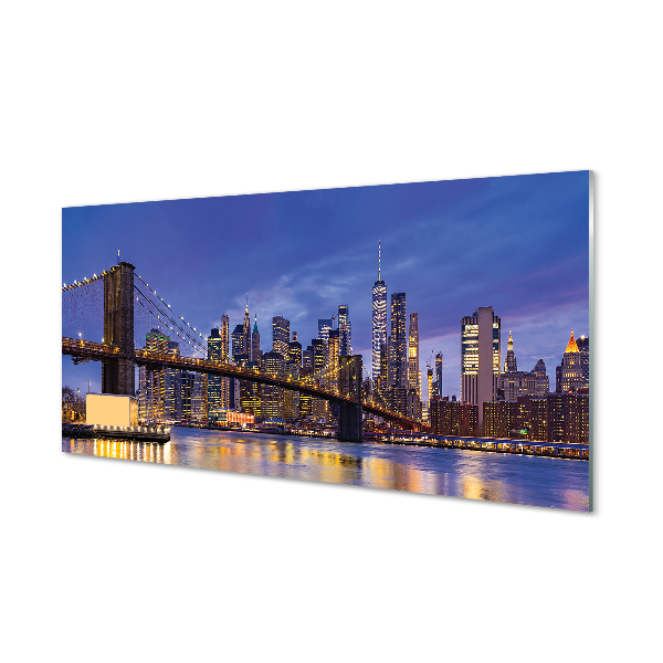 Tableaux sur verre acrylique Panorama coucher du soleil pont