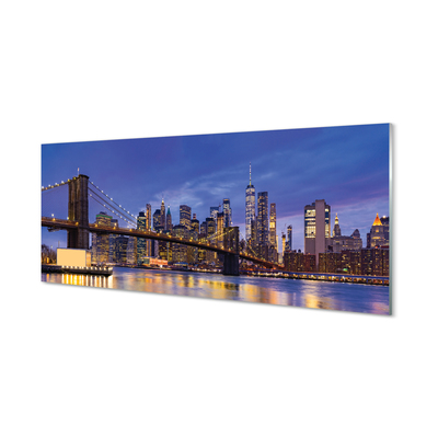 Tableaux sur verre acrylique Panorama coucher du soleil pont