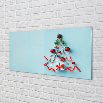 Tableaux sur verre acrylique Cadeau baubles décorations de bonbons