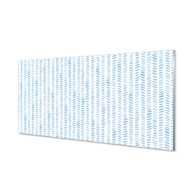 Tableaux sur verre acrylique Rayé bleu herringbone