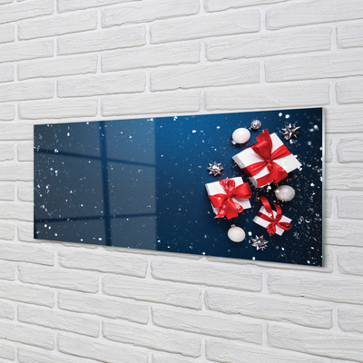 Tableaux sur verre acrylique La neige cadeaux