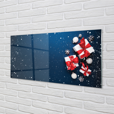 Tableaux sur verre acrylique La neige cadeaux