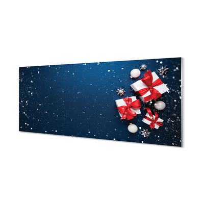 Tableaux sur verre acrylique La neige cadeaux