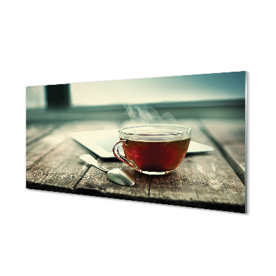 Tableaux sur verre acrylique Faire chauffer une cuillère à café de thé