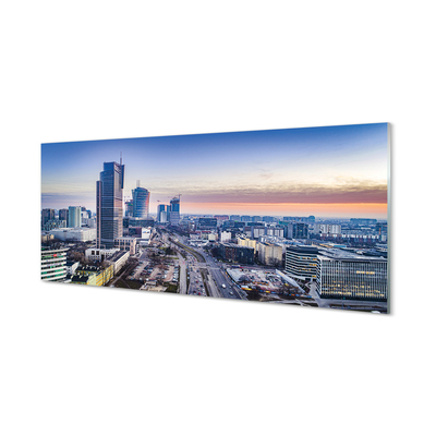 Tableaux sur verre acrylique Panorama du lever de varsovie