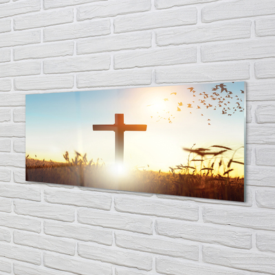 Tableaux sur verre acrylique Soleil sur le terrain de la croix