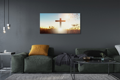 Tableaux sur verre acrylique Soleil sur le terrain de la croix