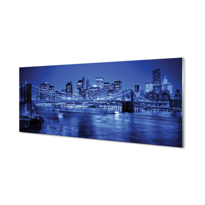 Tableaux sur verre acrylique Rivière gratte-ciel pont panorama