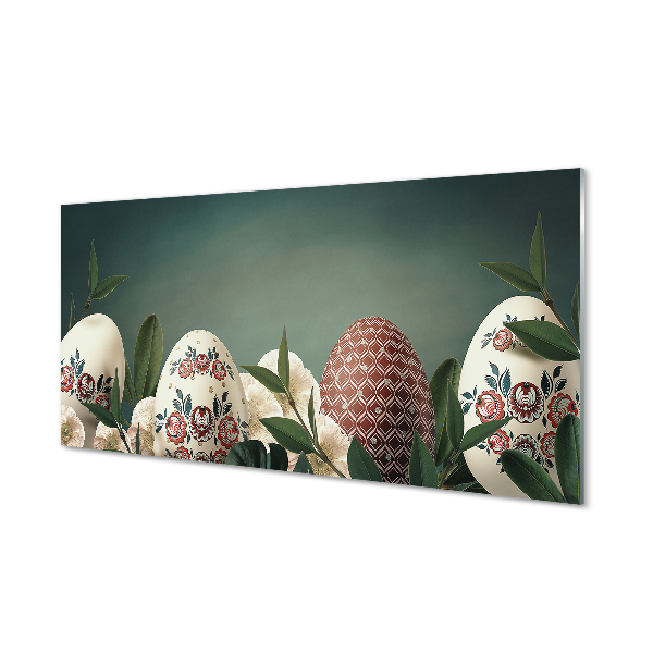 Tableaux sur verre acrylique Feuilles fleurs d'oeuf