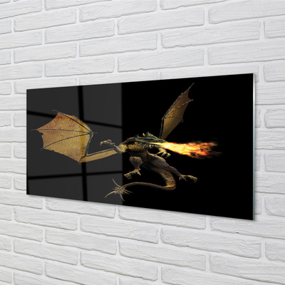 Tableaux sur verre acrylique Dragon cracheur de feu