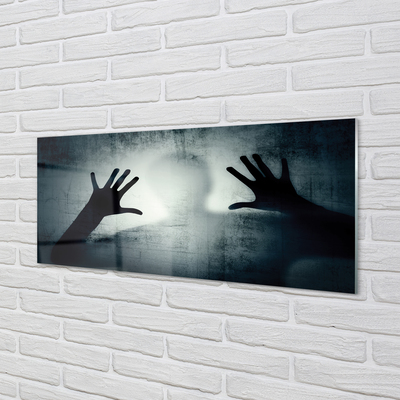 Tableaux sur verre acrylique Ombre mains et sous forme de tête