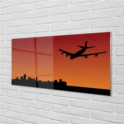 Tableaux sur verre acrylique Avion ciel
