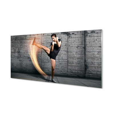 Tableaux sur verre acrylique Exerciseur femme