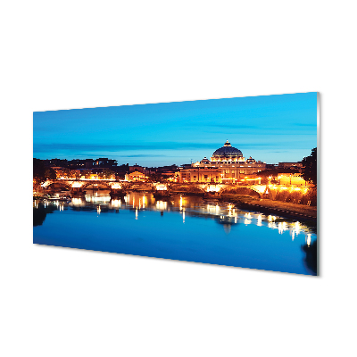 Tableaux sur verre acrylique Ponts rome rivière coucher de soleil