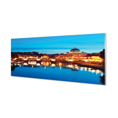 Tableaux sur verre acrylique Ponts rome rivière coucher de soleil