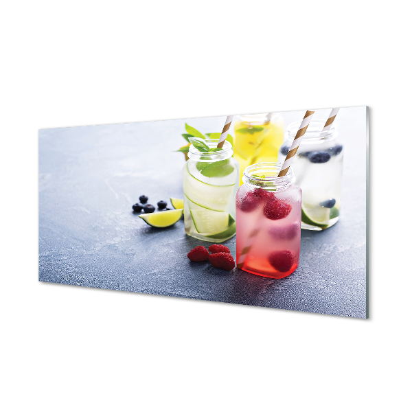 Tableaux sur verre acrylique Citron framboise cocktail lime 