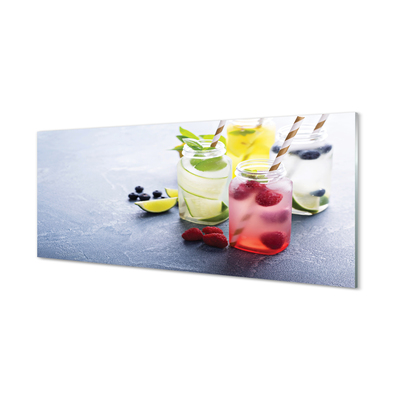 Tableaux sur verre acrylique Citron framboise cocktail lime