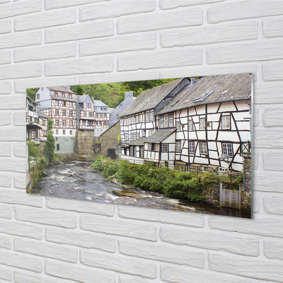 Tableaux sur verre acrylique Allemagne vieux bâtiments de la rivière