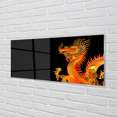 Tableaux sur verre acrylique Dragon d'or japonais