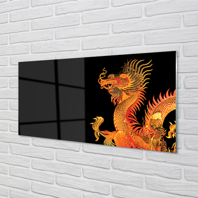 Tableaux sur verre acrylique Dragon d'or japonais