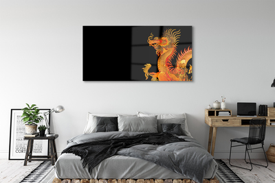 Tableaux sur verre acrylique Dragon d'or japonais