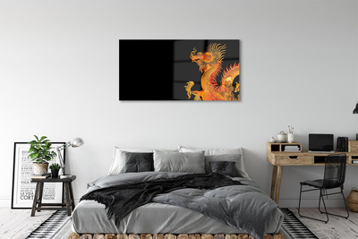 Tableaux sur verre acrylique Dragon d'or japonais