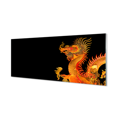 Tableaux sur verre acrylique Dragon d'or japonais