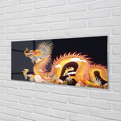 Tableaux sur verre acrylique Golden dragon japonais