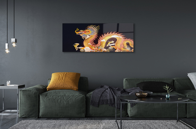 Tableaux sur verre acrylique Golden dragon japonais