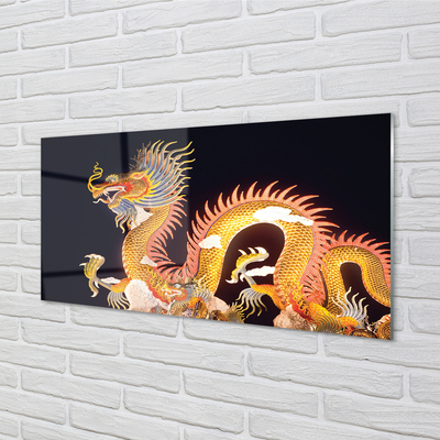 Tableaux sur verre acrylique Golden dragon japonais