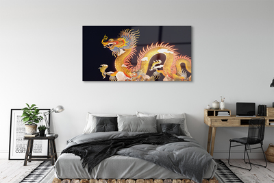 Tableaux sur verre acrylique Golden dragon japonais