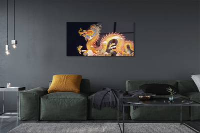 Tableaux sur verre acrylique Golden dragon japonais