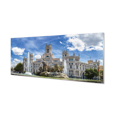 Tableaux sur verre acrylique Espagne fontaine palace madrid