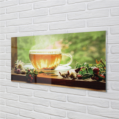 Tableaux sur verre acrylique Herbes de thé chaud