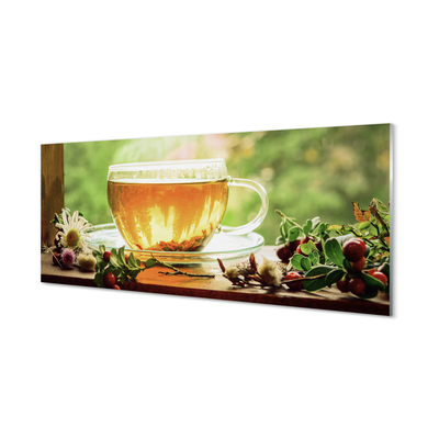 Tableaux sur verre acrylique Herbes de thé chaud